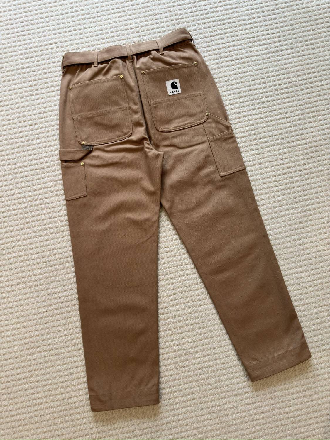 Carhartt WIP x Sacai  Men's Spring/Fall Fashion Casual Solid Color Relaxed Straight Leg Pants Work Pants #78683