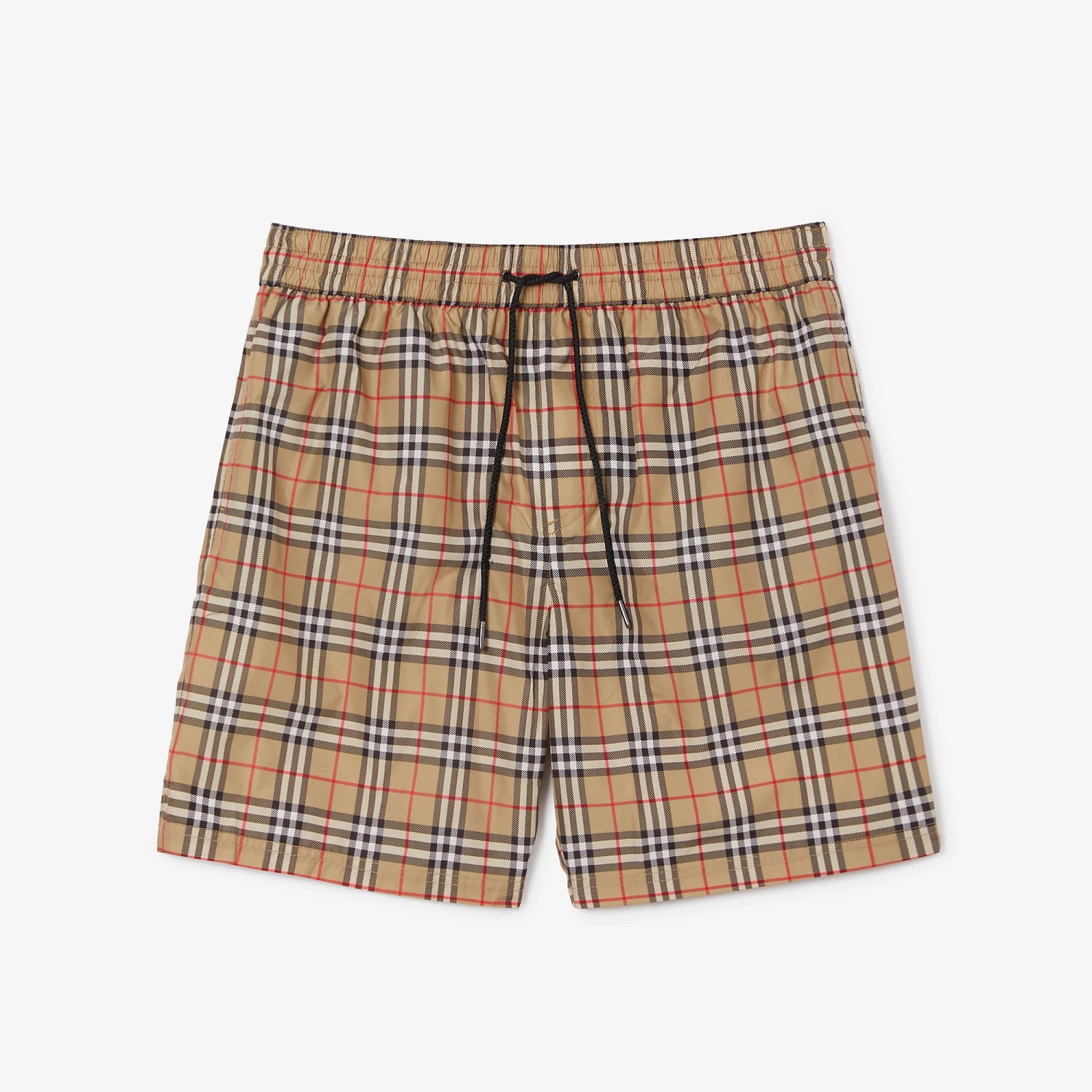 Burberry Men's Summer Check Drawstring Cinch Band Polyester Casual Shorts #99517