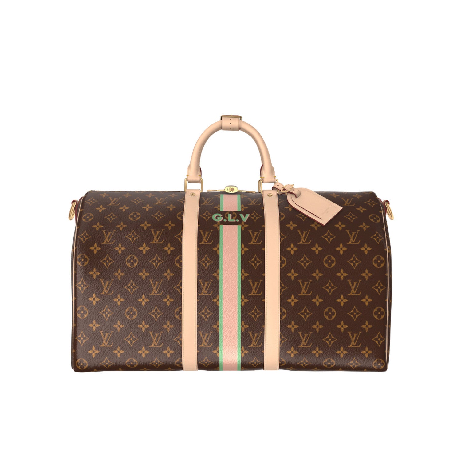 Louis Vuitton KEEPALL BANDOULIÈRE 50 Men's Detachable Adjustable Shoulder Strap Zipper Closure Coated Canvas Quilted Leather Single Shoulder Crossbody Handbag Travel Bag Bags #76838