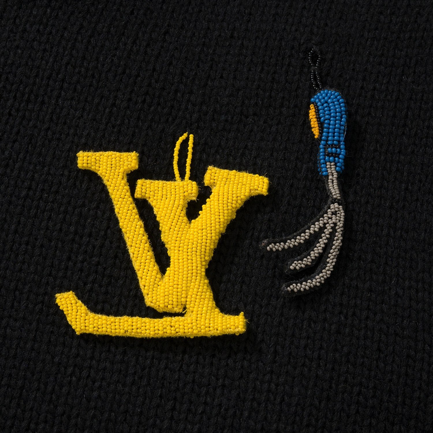 Louis Vuitton Men's Autumn and Winter Black Embroidered Letter Logo Tool Pattern Round Neck Long Sleeve Sweater Pullover #73158