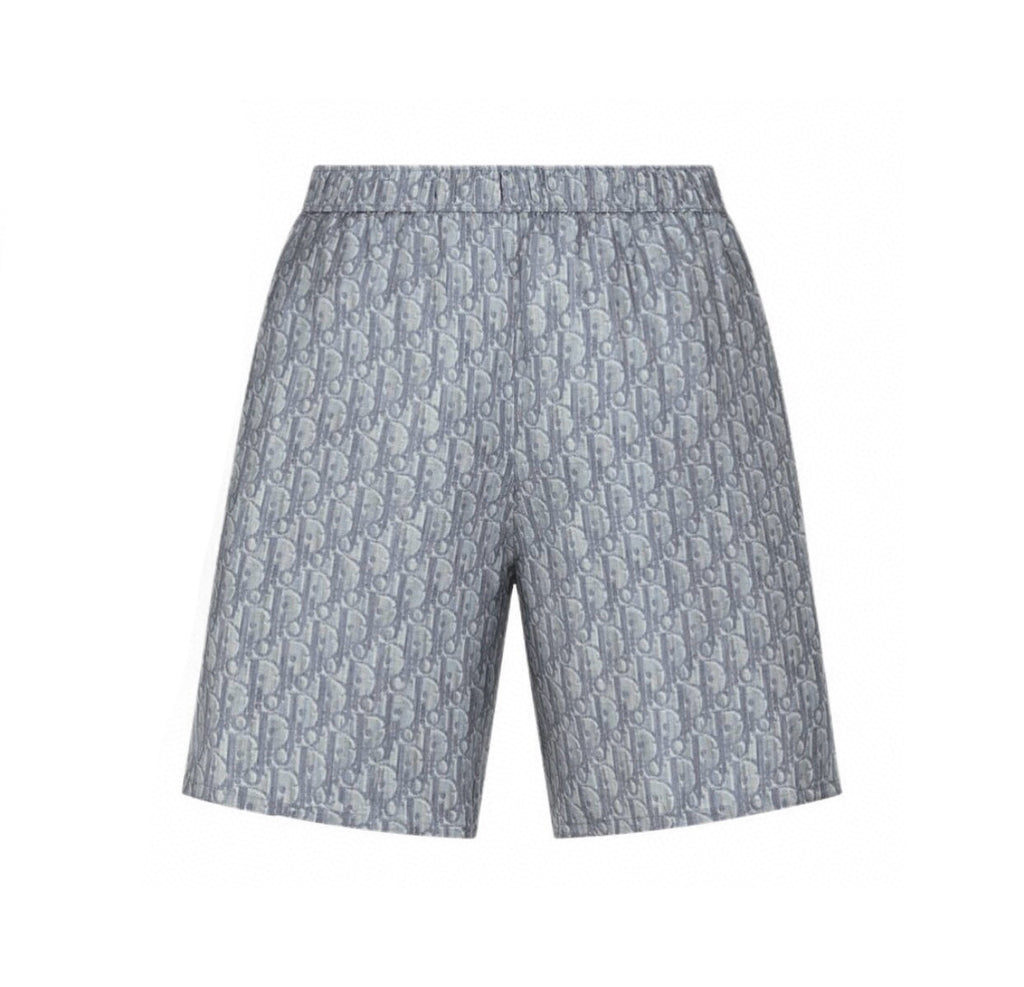 Dior Men's Spring And Summer Full Dblique Printing Logo Shirt Straight Shorts Casual Suit Set #77619