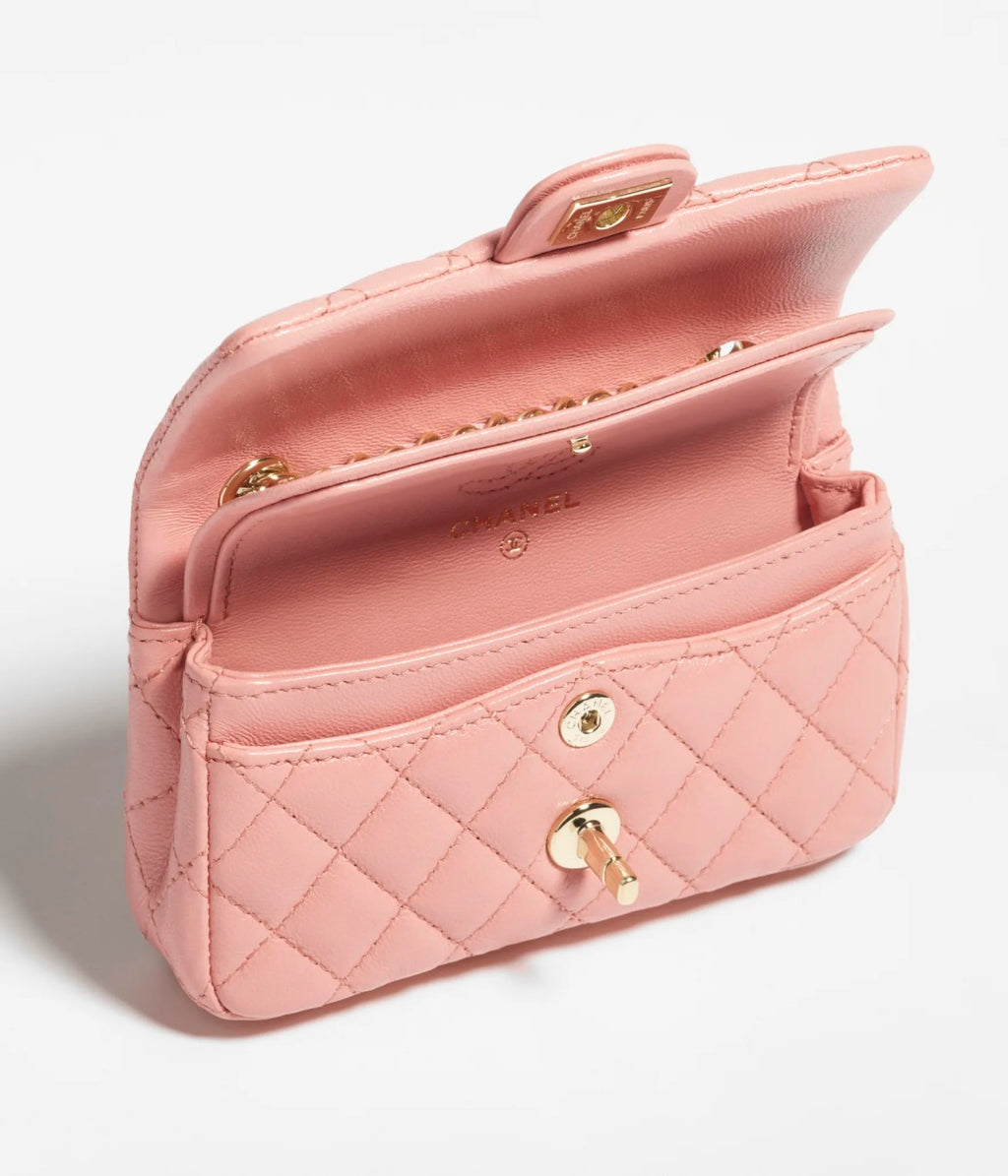 Chanel Women's Solid Color Chain Strap Flap Leather Mini Pendant Bag Bags AP4760-B21223-U0509 #77494