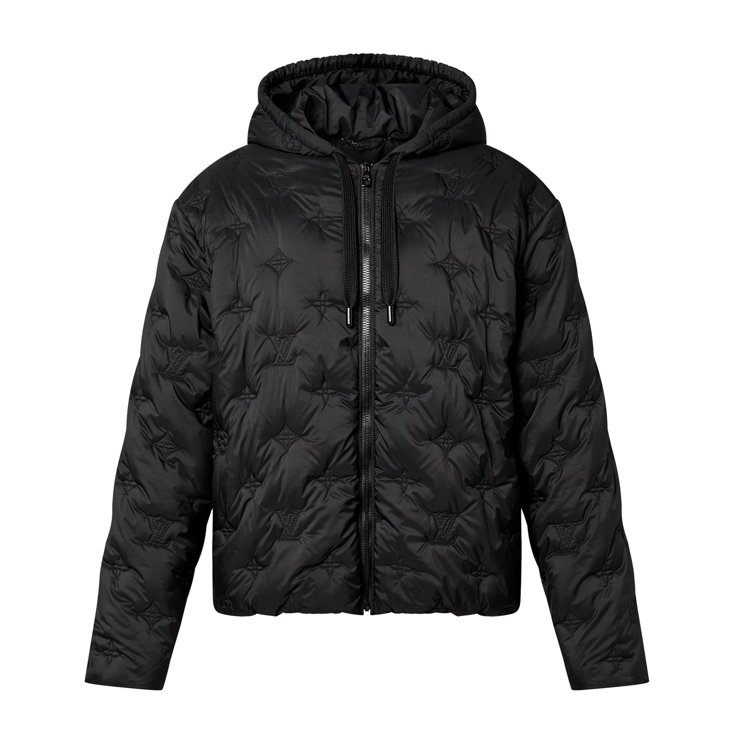 Louis Vuitton Women's And Men's Autumn and Winter Embroidered Letter Printed Solid Color Hooded Zipper Long Sleeve Cotton Jacket #74373