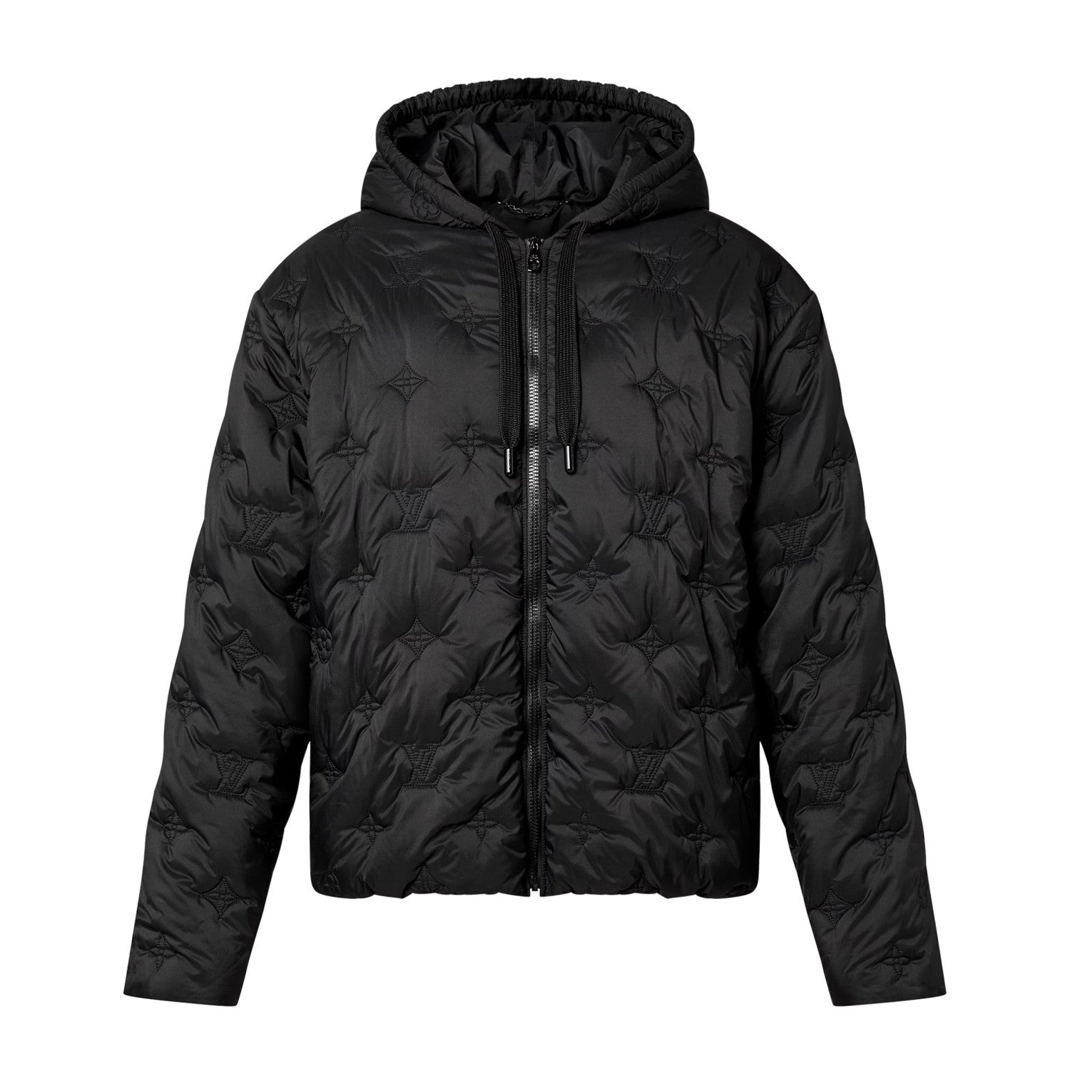 Louis Vuitton Women's And Men's Autumn and Winter Embroidered Letter Printed Solid Color Hooded Zipper Long Sleeve Cotton Jacket #74373