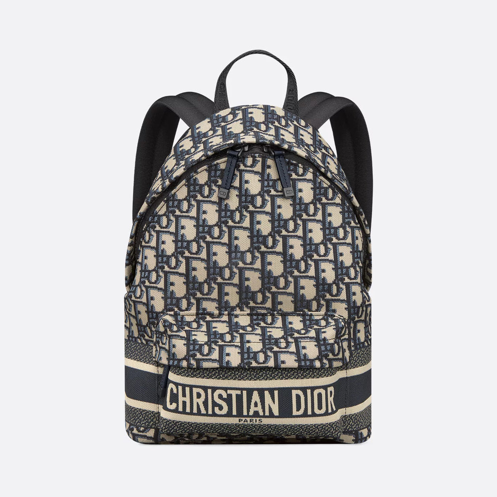 Dior Travel Men's And Women's  Fashion Classic Logo Print Color Blocked Dual Zip Backpack Bag Bags M6108SDGI_M928 #79452