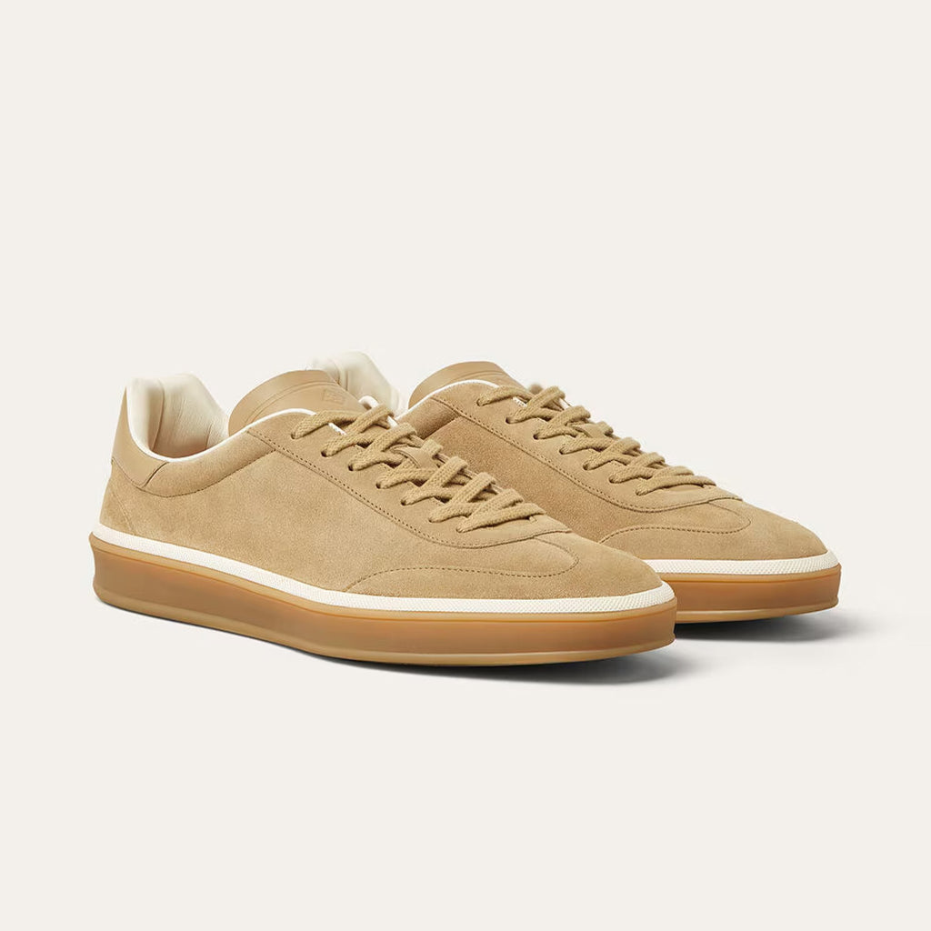 Loro Piana Men's Tennis Walk Dexun Sports Shoes Suede Round Toe Lace-Up Solid Color Four-Season Casual Shoes Low-Top Sneakers Ngvp #315199