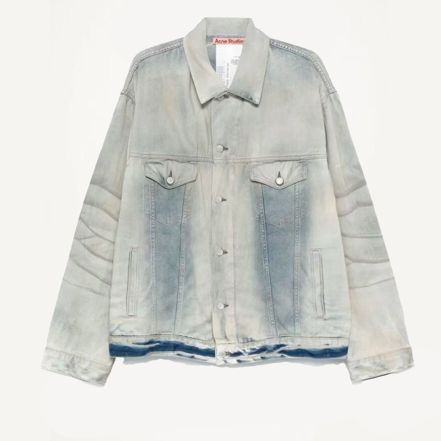 Acne Studios Men's Women's Fall And Winter Light Blue Dirty Vintage Washed Denim Jacket Fashion Casual Straight Jeans Pants Suit Set Ngvp #2652