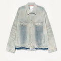 Acne Studios Men's Women's Fall And Winter Light Blue Dirty Vintage Washed Denim Jacket Fashion Casual Straight Jeans Pants Suit Set Ngvp #2652