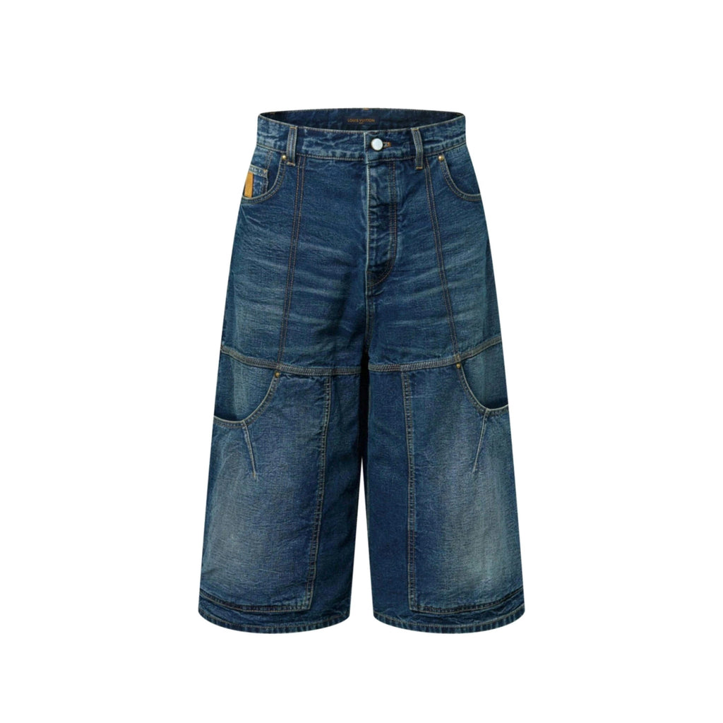 Louis Vuitton Men's Summer Solid Color Button Down Casual Jeans Pants #76481