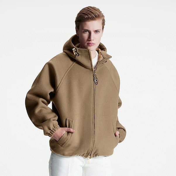 Louis Vuitton Men's And Women's Fall/winter Fashion Casual Solid Color Hooded Zipper Classic Print Reversible Jacket #79459