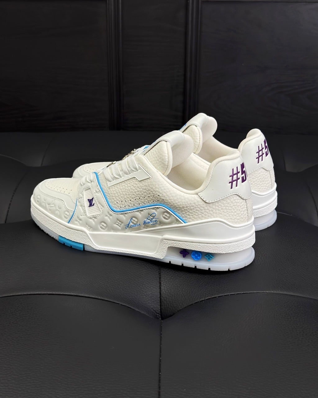 Louis Vuitton Men's And Women's Spring/summer Fashion Casual Round Toe Flat Lace Up Leather Low Top Casual Shoes #78352