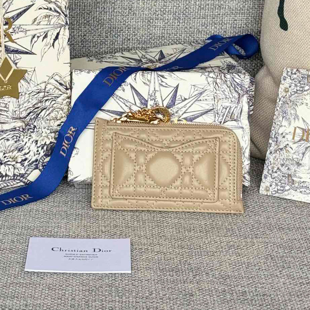 Dior Lady Dior Cosmos Zipped Card Holder Women's Fashion Temperament Logo Solid Colour Metal Decoration Card Case Card Holder Bag Bags S0965ONMJ  #81143