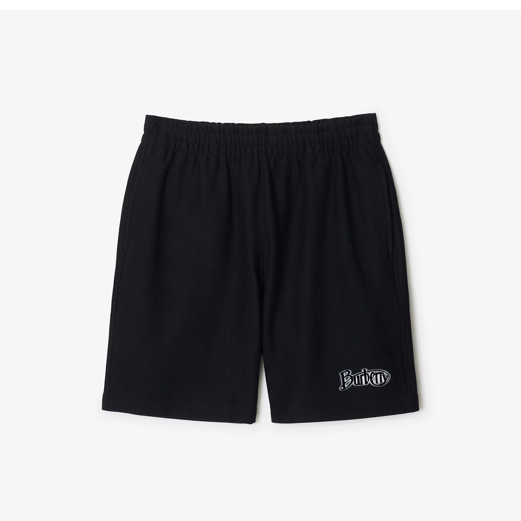 Burberry Men's Summer Solid Colour Letter Print Elastic Waist Cotton Casual Shorts #76757