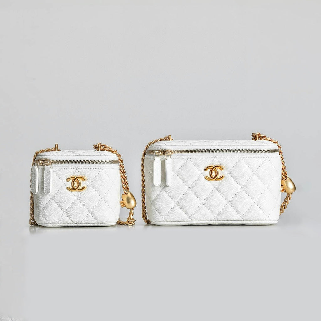 Chanel Women's Solid Color Chain Shoulder Grain Embossed Calfskin Box Bag Tote Shoulder Bags #75941