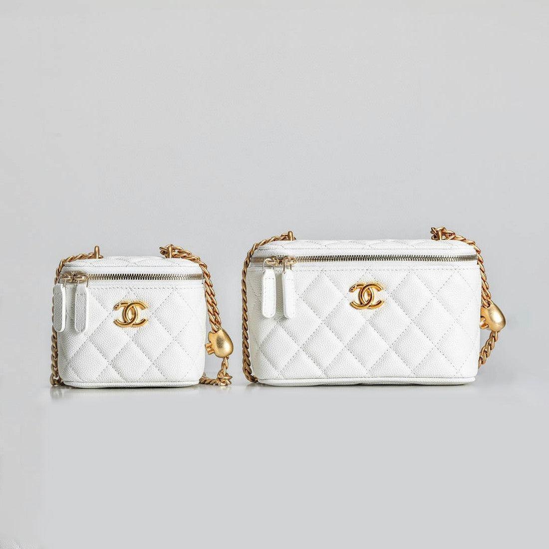 Chanel Women's Solid Color Chain Shoulder Grain Embossed Calfskin Box Bag Tote Shoulder Bags #75941