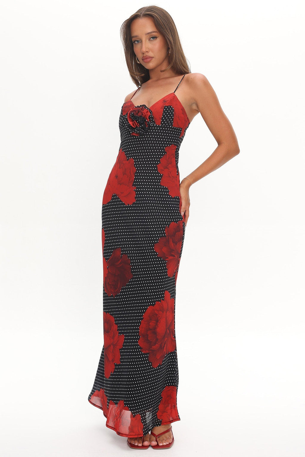 High Roller Rosette Maxi Dress Print Black