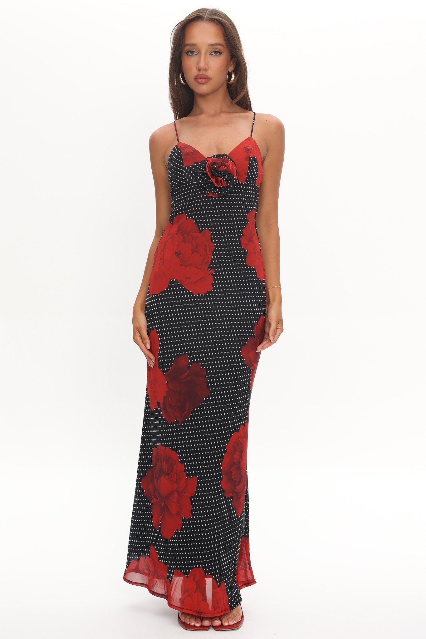 High Roller Rosette Maxi Dress Print Black
