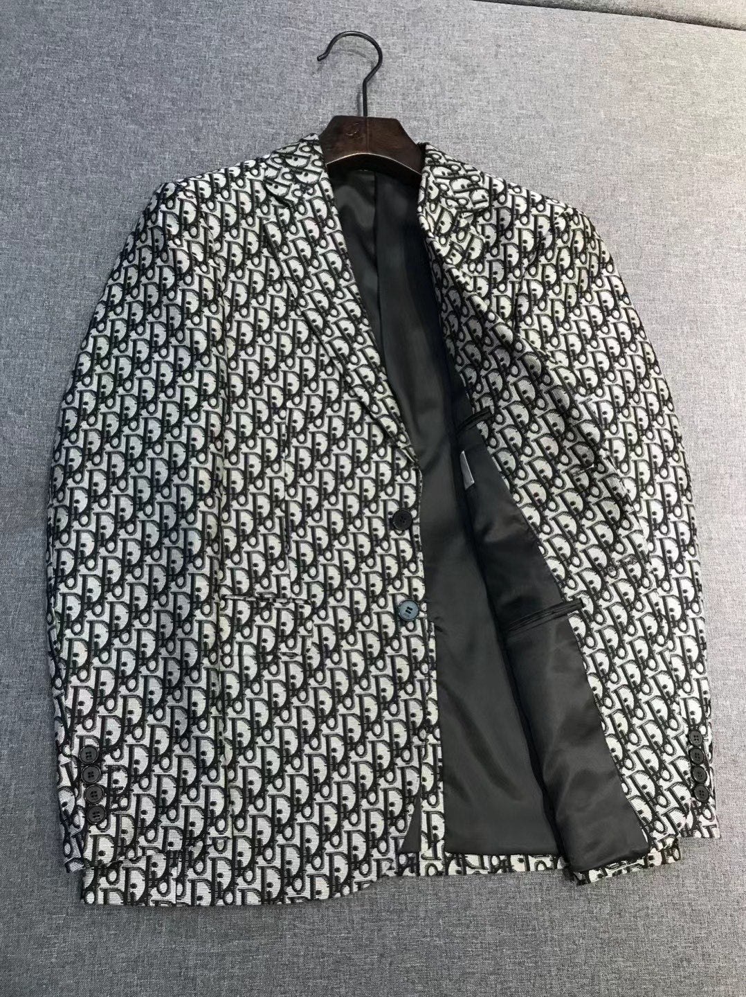 Dior Men's Fall/Winter Fashion Classic V Neck Single Breasted Jacquard Suit Jacket #79329