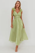 Madara Lace-Up Back Maxi Dress Sage