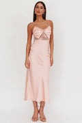 Impressions Lace Bodice Maxi Dress Peach