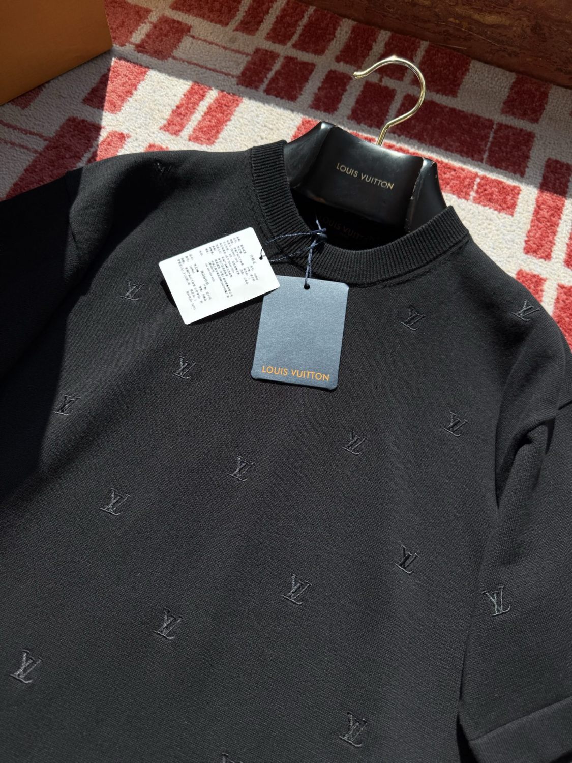 Louis Vuitton Men's Summer Solid Colour Embroidered Logo Print Round Neck Cotton Short Sleeve T-Shirt #76775