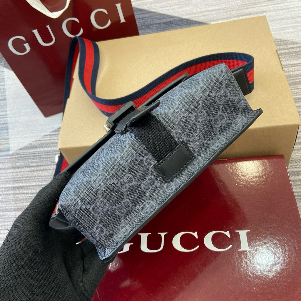 Gucci Men's Adjustable Shoulder Strap Solid Color Letter Print Buckle Closure Single Shoulder Crossbody Bag Bags #77194