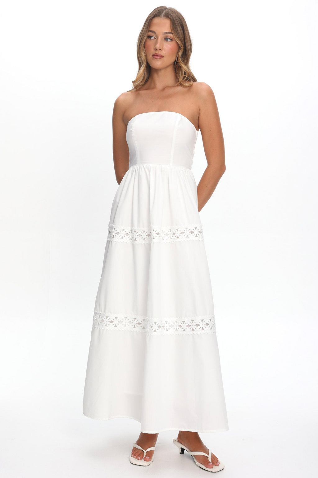 Kelita Strapless Maxi Dress White