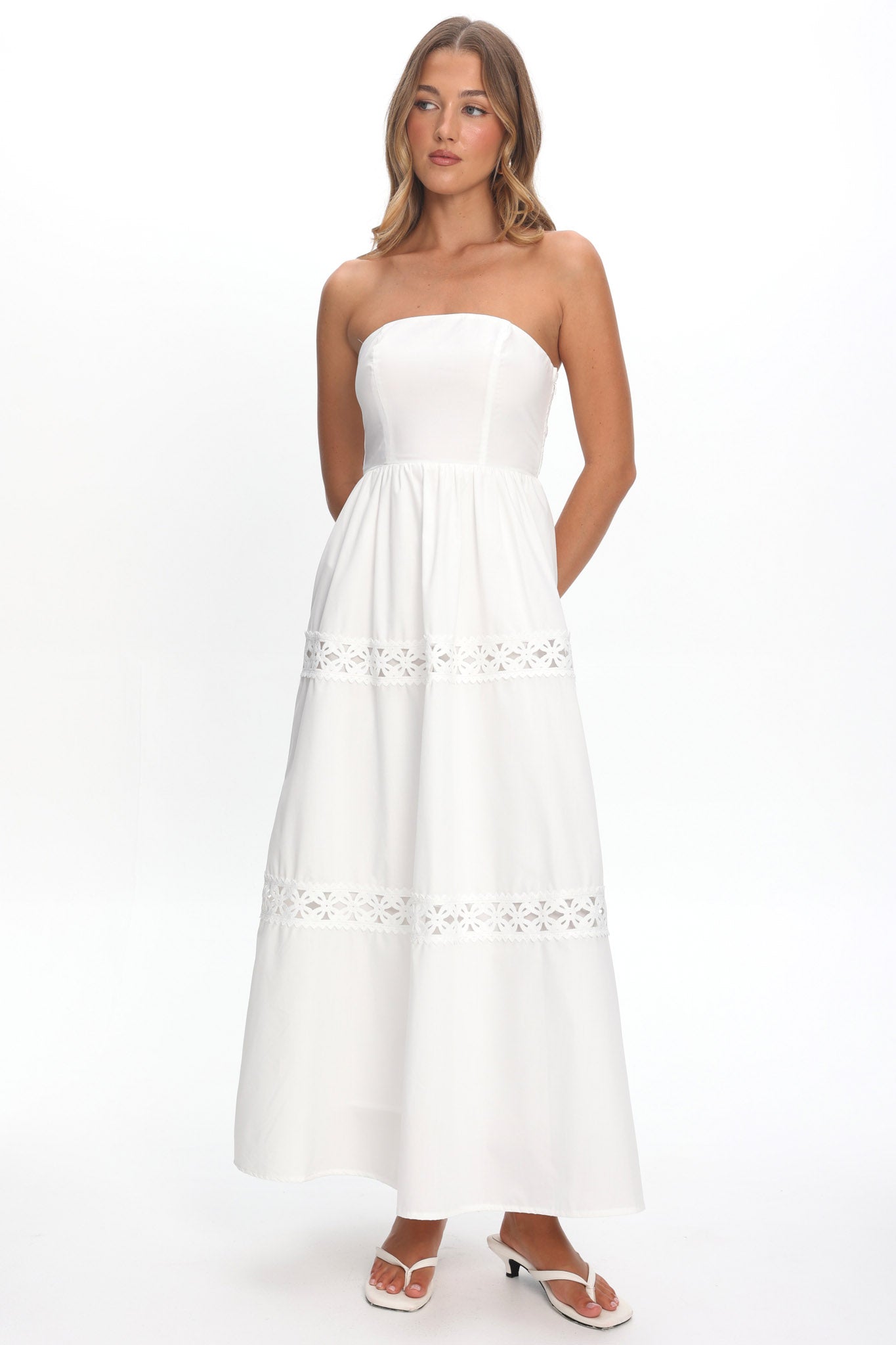 Kelita Strapless Maxi Dress White
