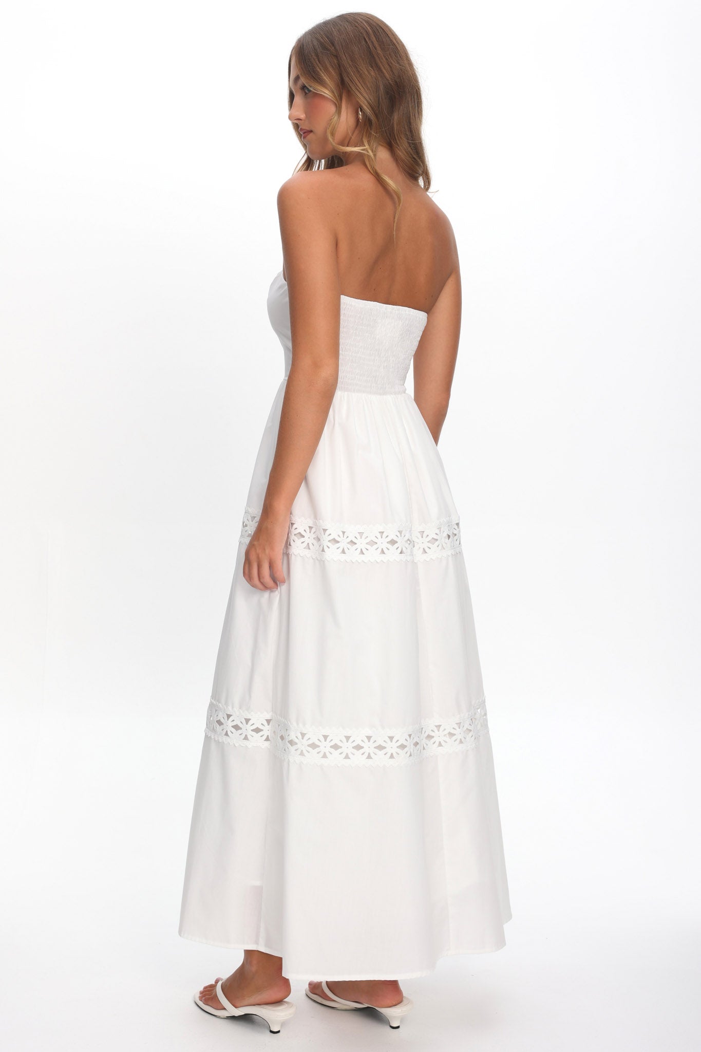 Kelita Strapless Maxi Dress White