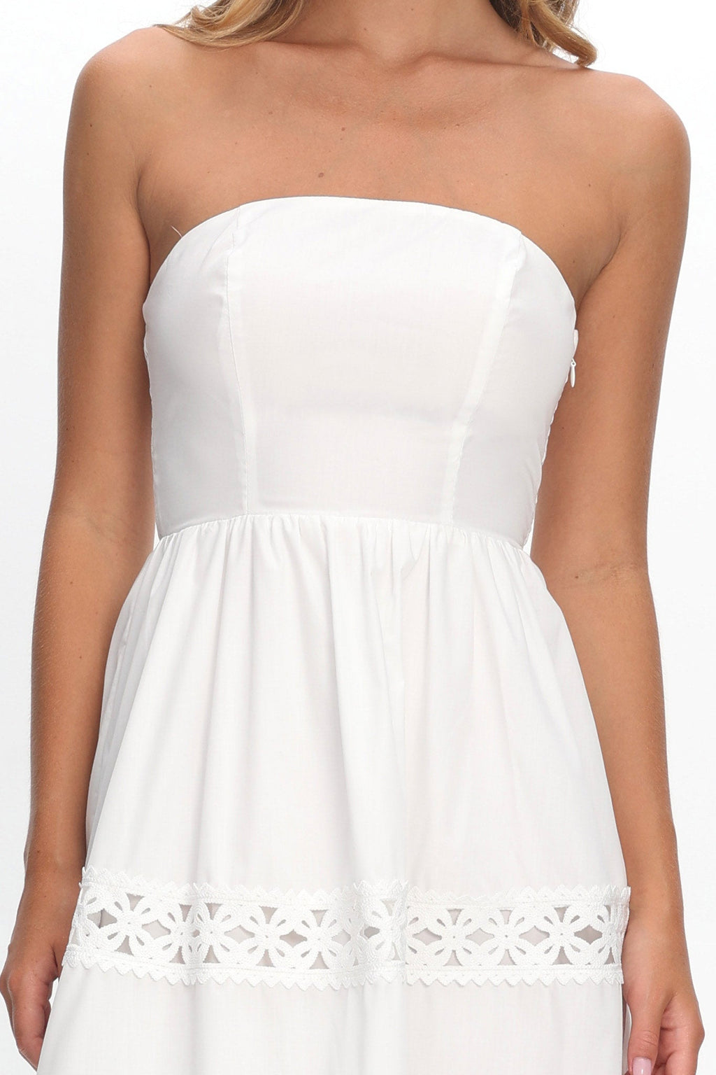 Kelita Strapless Maxi Dress White