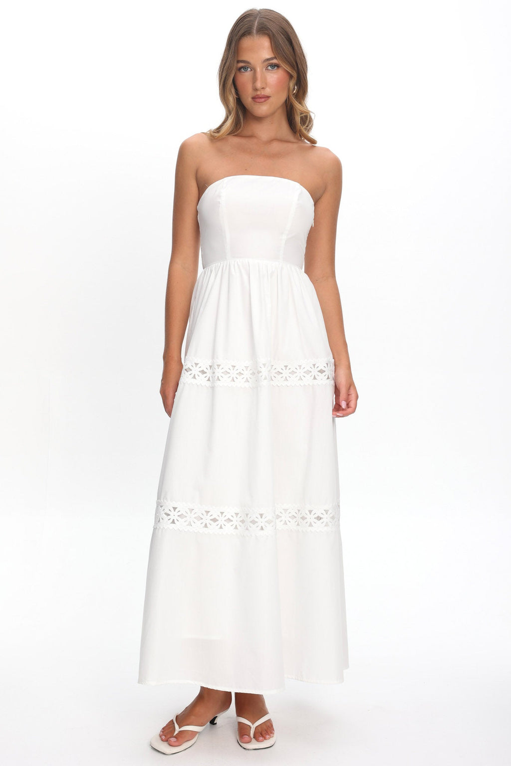 Kelita Strapless Maxi Dress White