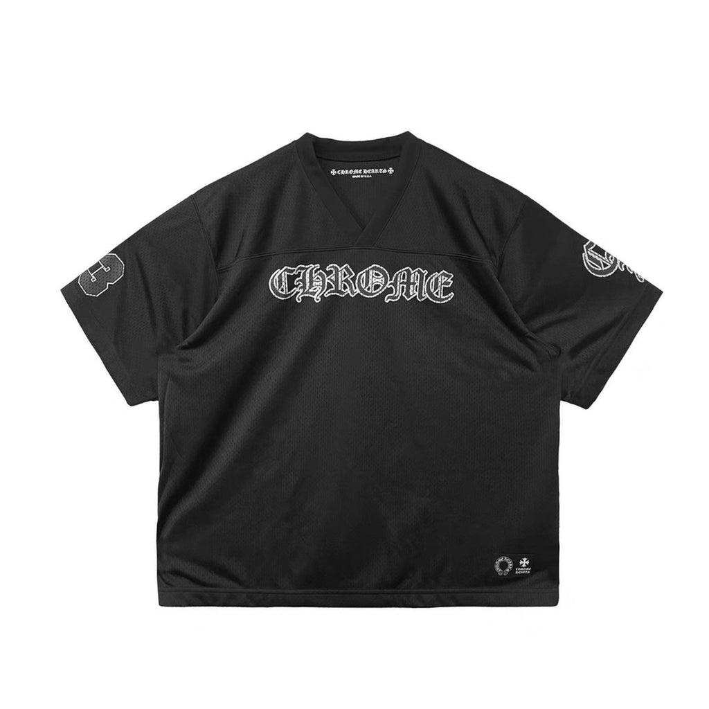 Chrome Hearts Men's Women's Hockey Jerseys Collection Silver Plated Short Sleeve Long Sleeve Black T-Shirt #98519