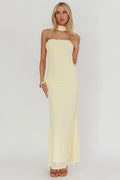 Truth Be Told Reverse Halter Maxi Dress Butter