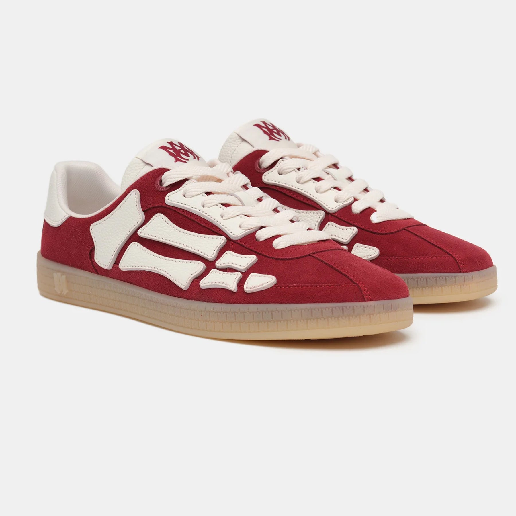 Amiri Pacific Bones Men's Women's High Street Suede Couple Sneakers Bone Woven Pattern Fashion Trend Casual Shoes #81611