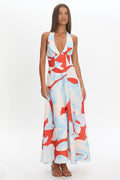 Riga Halterneck Maxi Dress Blue Multi