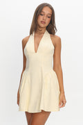 Tifanni Lace-Up Back Mini Dress Yellow