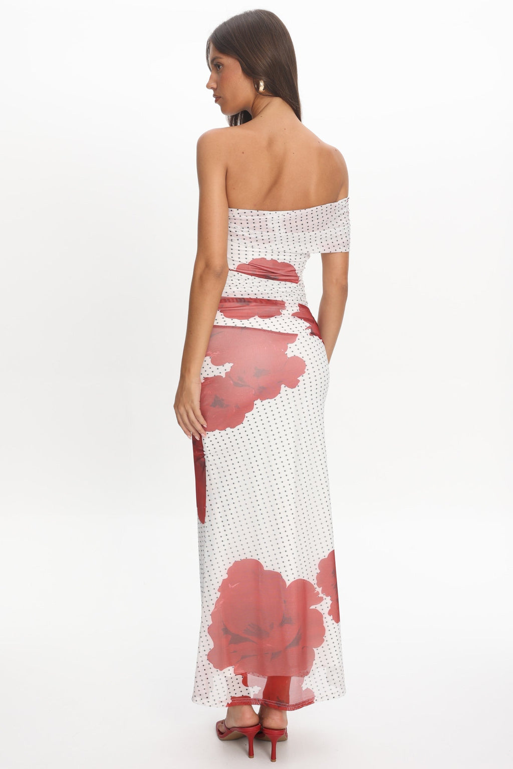 Gala One-Shoulder Maxi Dress Rose White