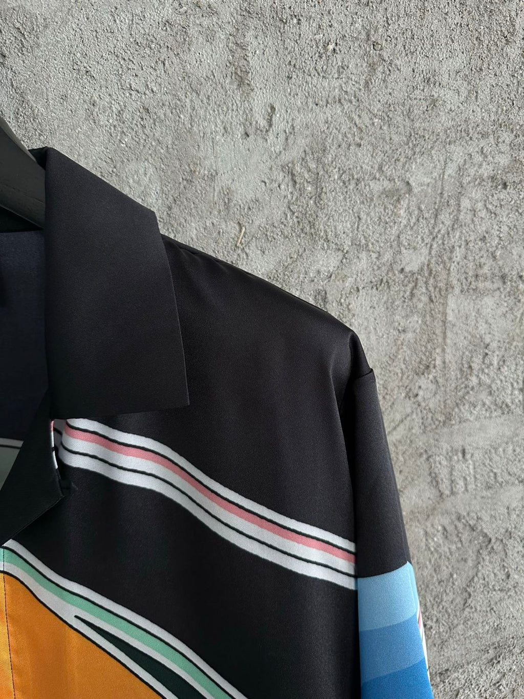 Casablanca Men's Summer Fashion Casual Crew Neck Geometric Mountain Pattern Silk Short-Sleeve T-Shirt Elastic Drawstring Mountain Pattern Silk Shorts Suit Set #78591