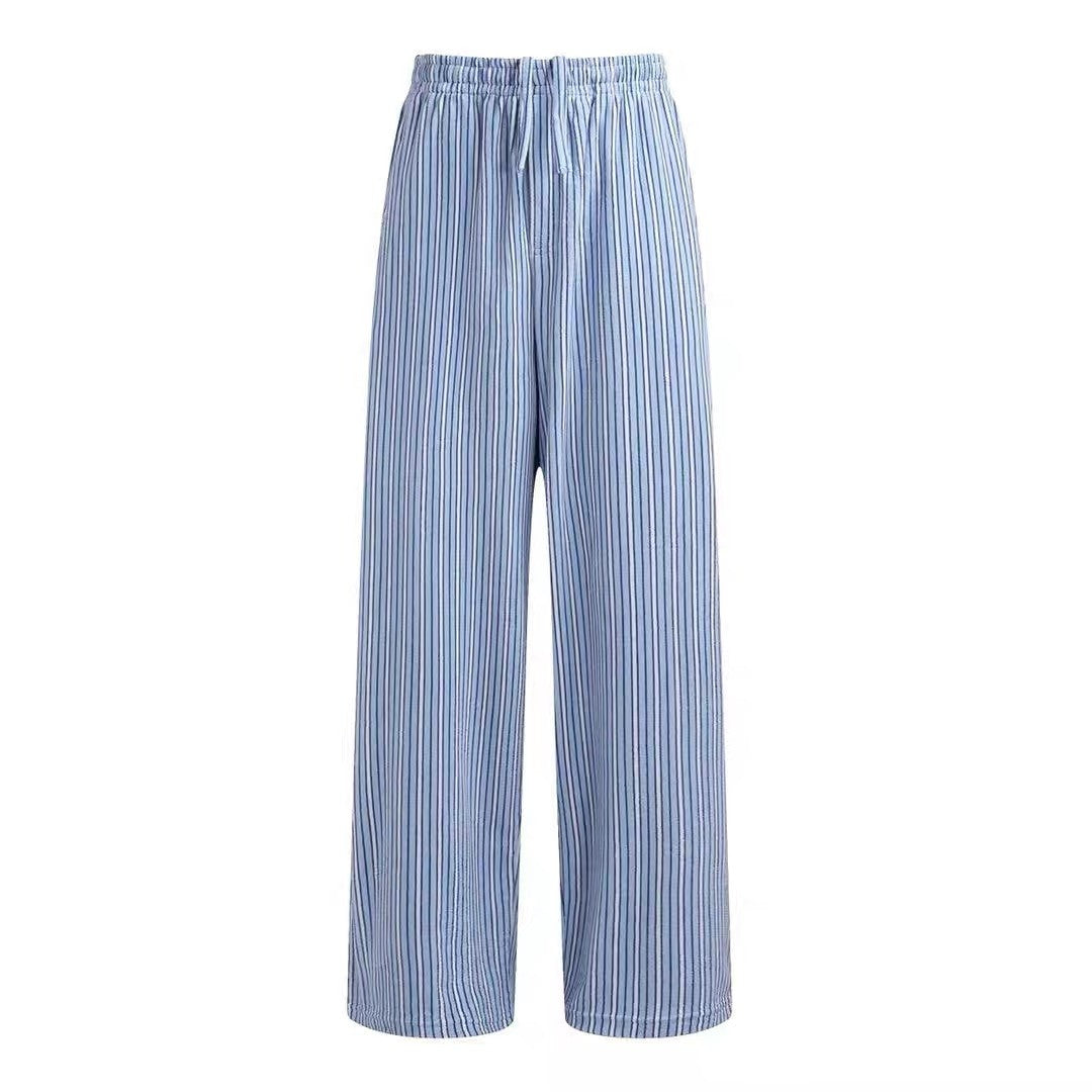 Balenciaga Men's Women's Striped Solid Color Elastic Waist Drawstring Loose Straight Spring & Autumn Casual Pants Ngvp #1167