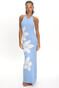 Wildflower Sun Halterneck Knit Dress Flower Blue