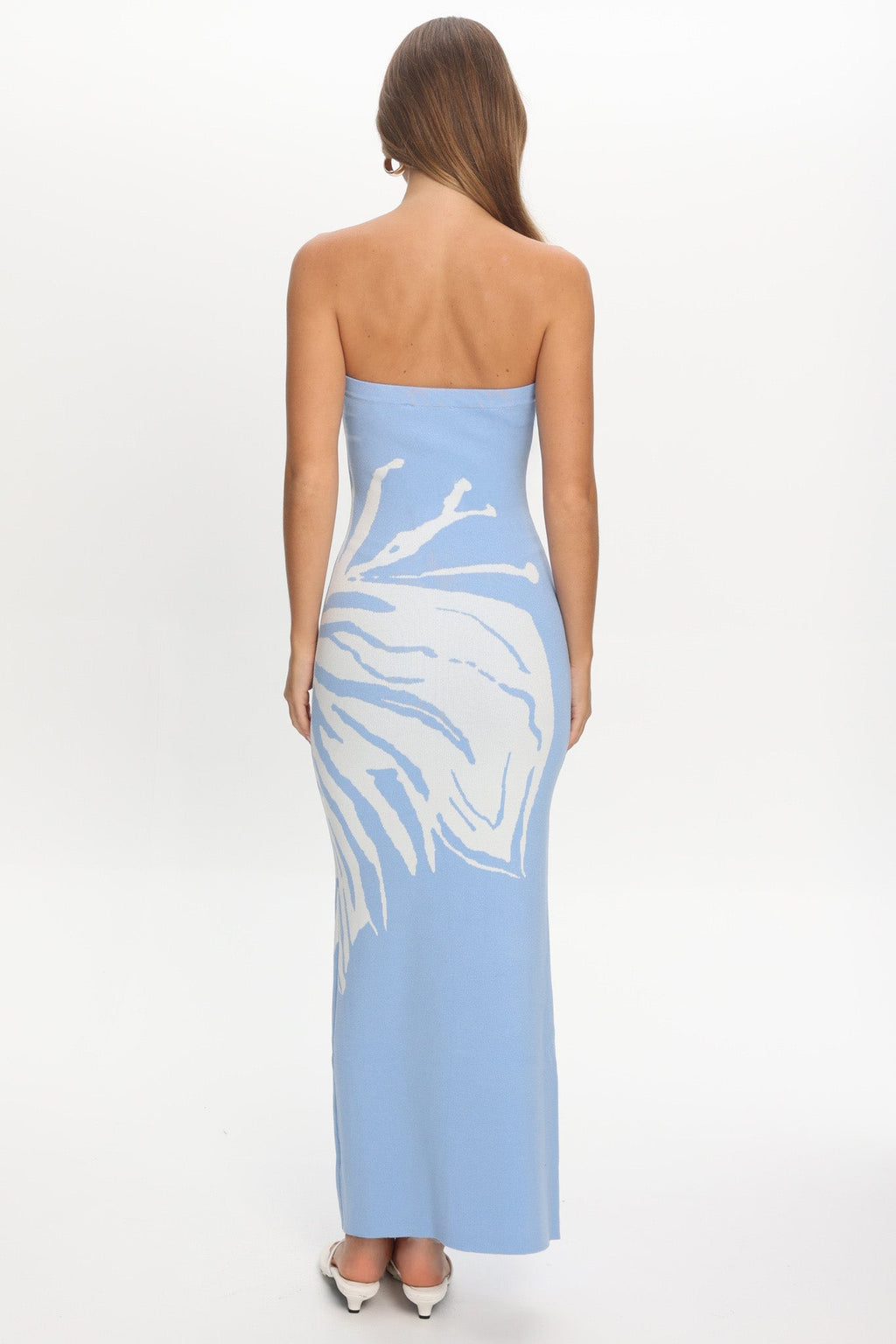 Wildflower Sun Strapless Maxi Dress Sky Blue