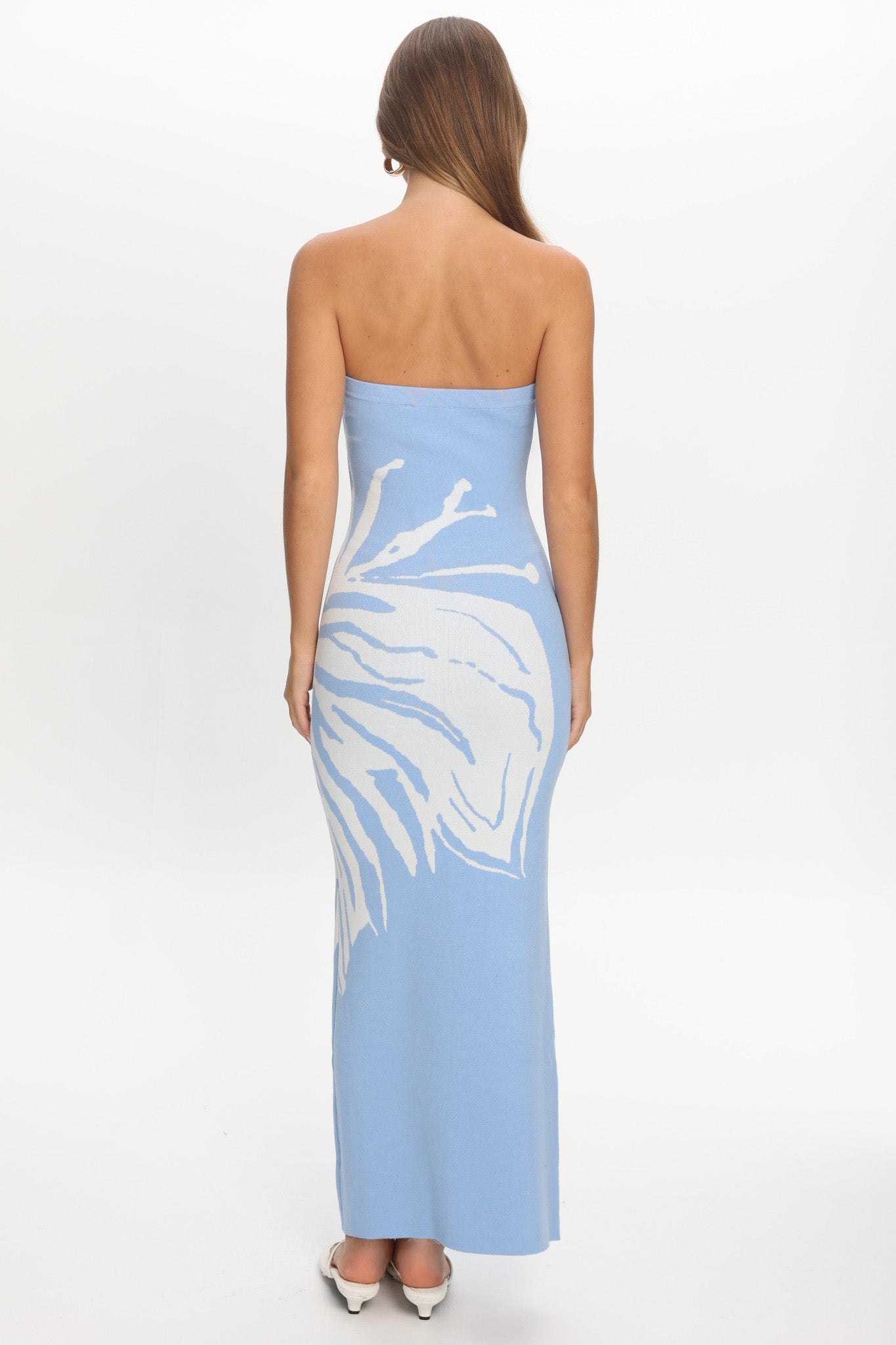 Wildflower Sun Strapless Maxi Dress Sky Blue