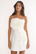 Cosmique 3D Ruffle Design Mini Dress White