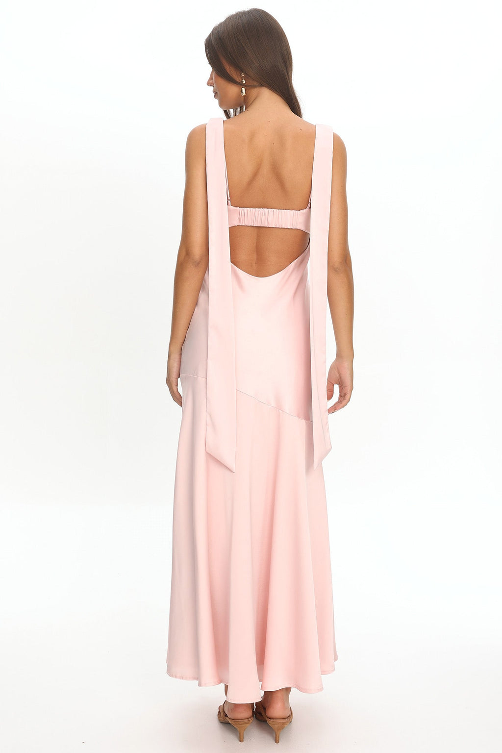 Second Glances Pleat bust Maxi Dress Pink