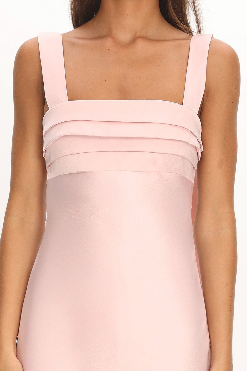 Second Glances Pleat bust Maxi Dress Pink