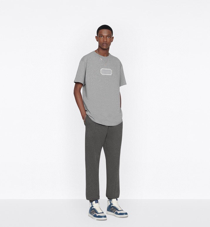 Dior Men's Summer Embroidered Logo Solid Colour Round Neck Cotton Short Sleeve T-Shirt #97793