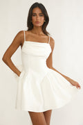 Wilder Oversized Back Bow Mini Dress White