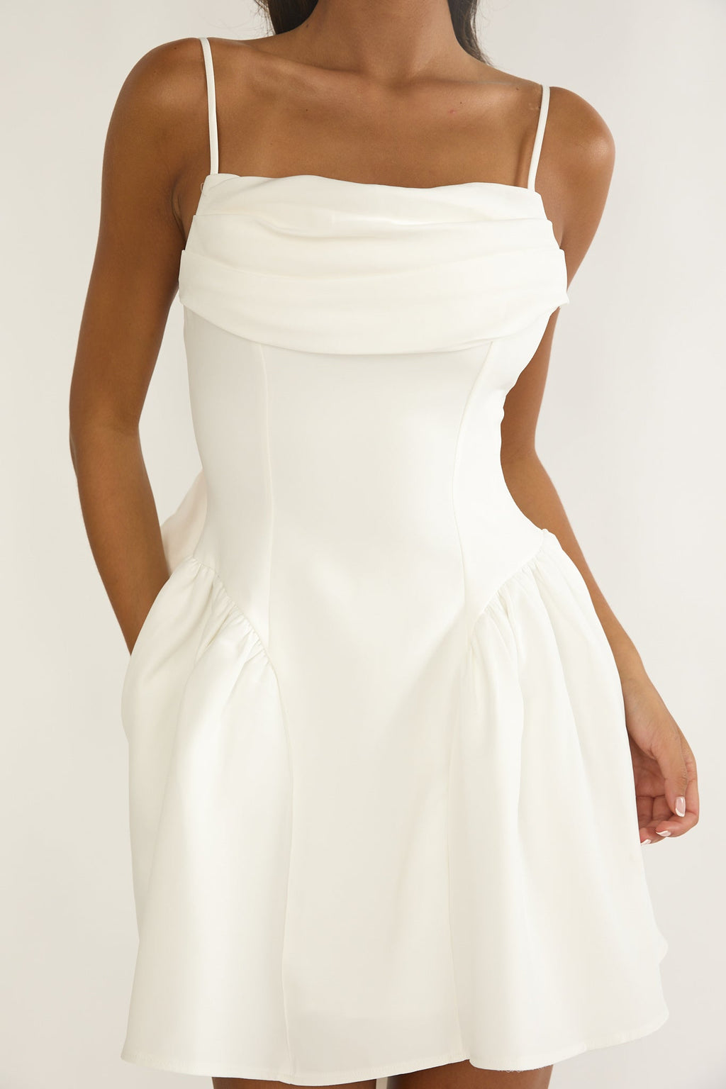 Wilder Oversized Back Bow Mini Dress White