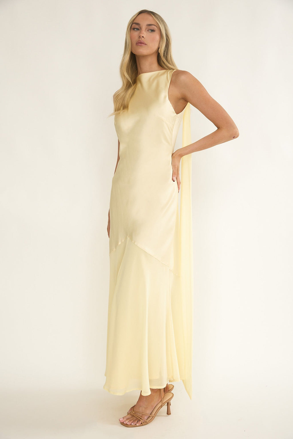 Veyla Shoulder Sash Maxi Dress Butter