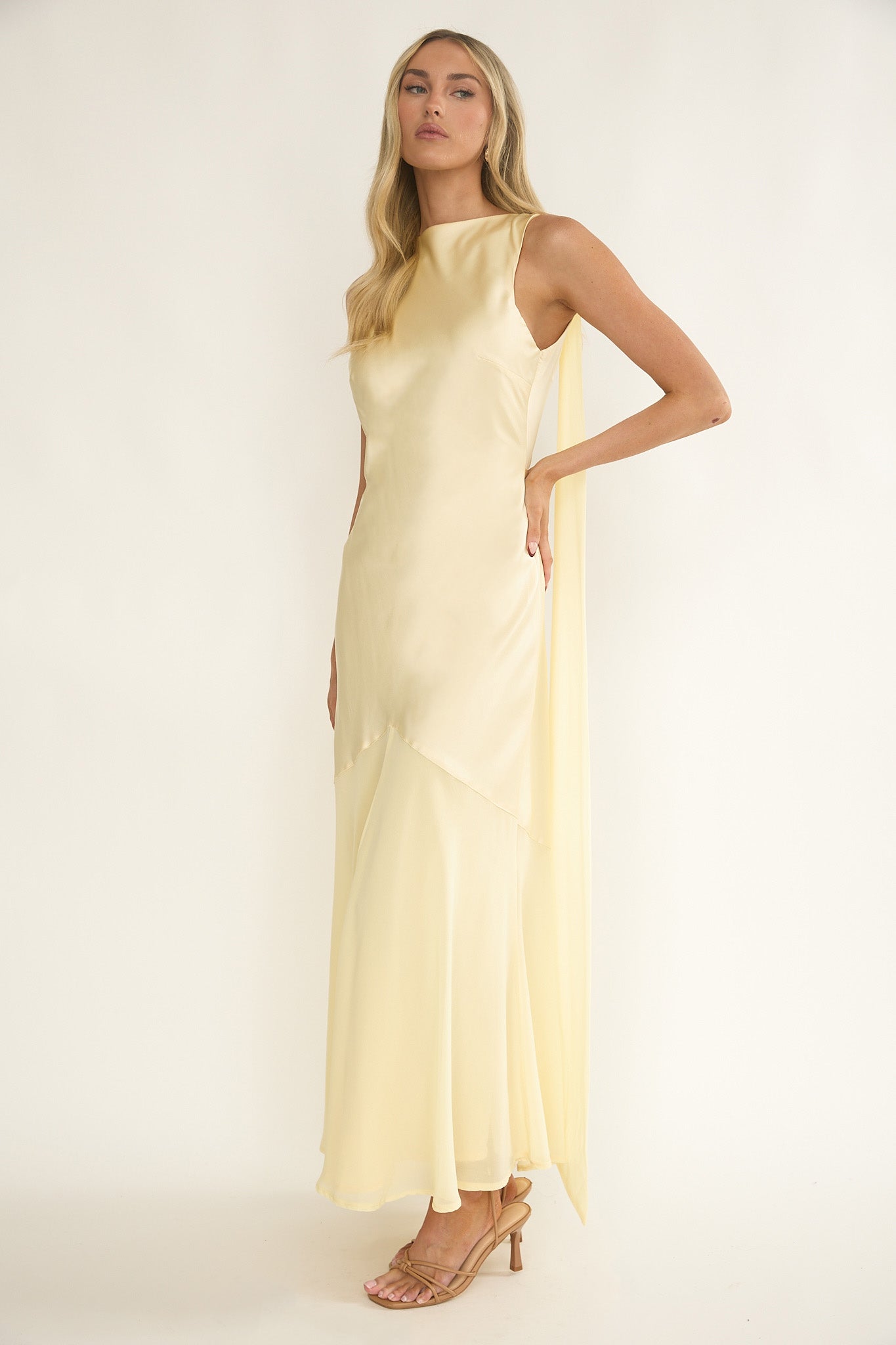 Veyla Shoulder Sash Maxi Dress Butter